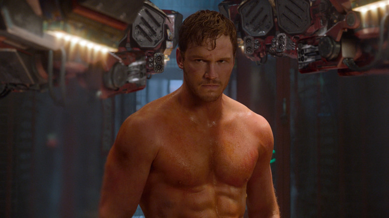 Chris Pratt as Star Lord in Guardians of the Galaxy