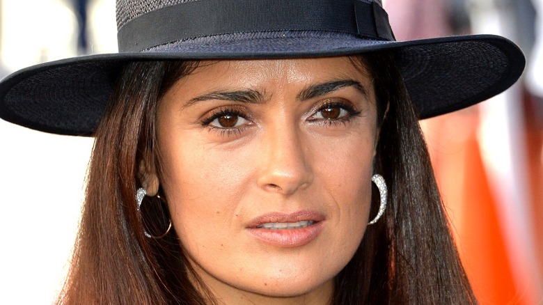 Salma Hayek in hat