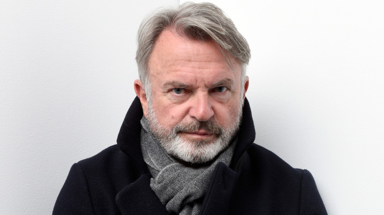 Sam Neill looking serious