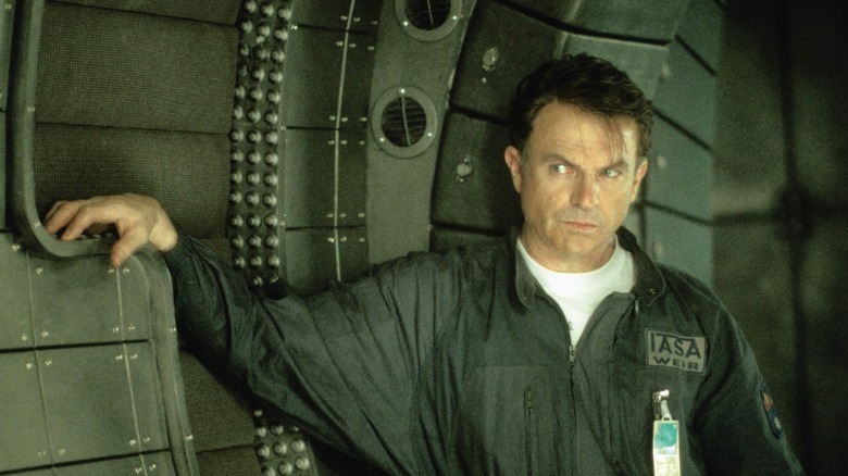 Sam Neill on the ship