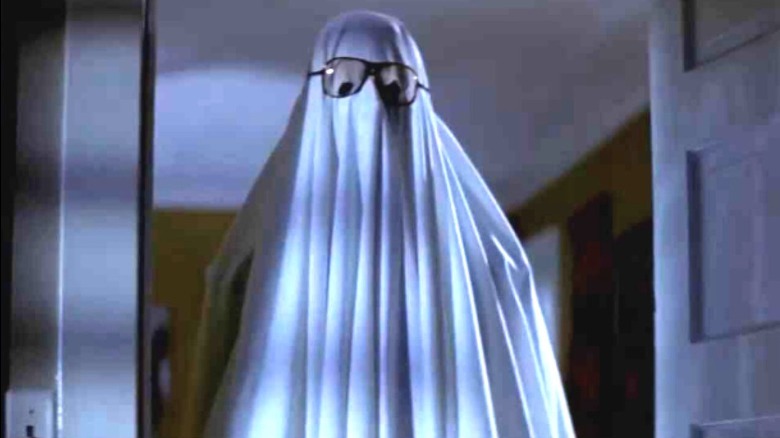 Michael dressed as a ghost