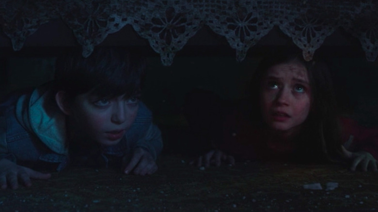 Young Pietro and Wanda hiding