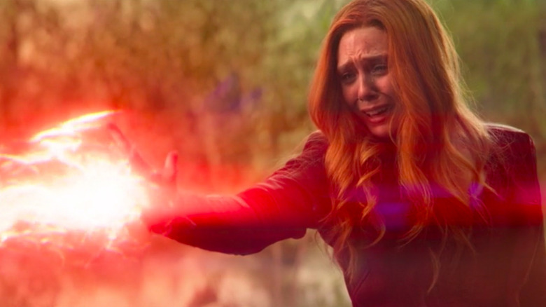 Wanda tearfully deploying her magic