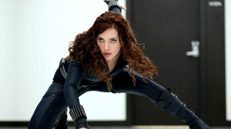 Natasha crouching
