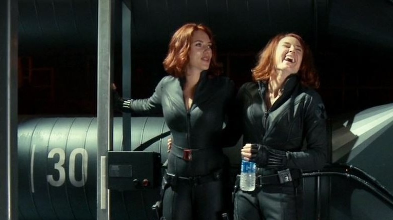 Scarlett Johansson Heidi Moneymaker laughing