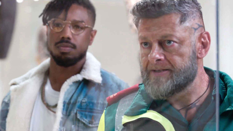 Michael B. Jordan and Andy Serkis in Black Panther