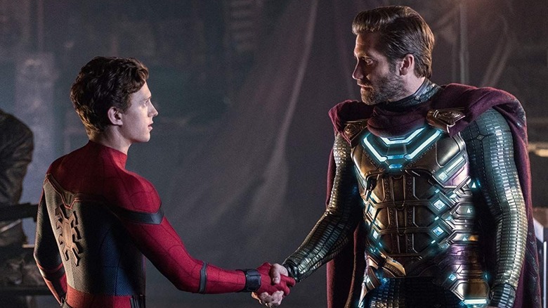 Mysterio and Spider-Man shake hands