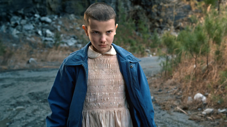 Eleven stands in a stream