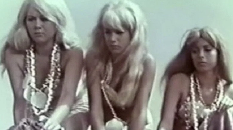 Prehistoric women in shell bras from "Voyage to the Planet of Prehistoric Women" (1968)