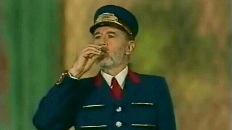 Mr. Conductor blows a whistle in "Shining Time Station"
