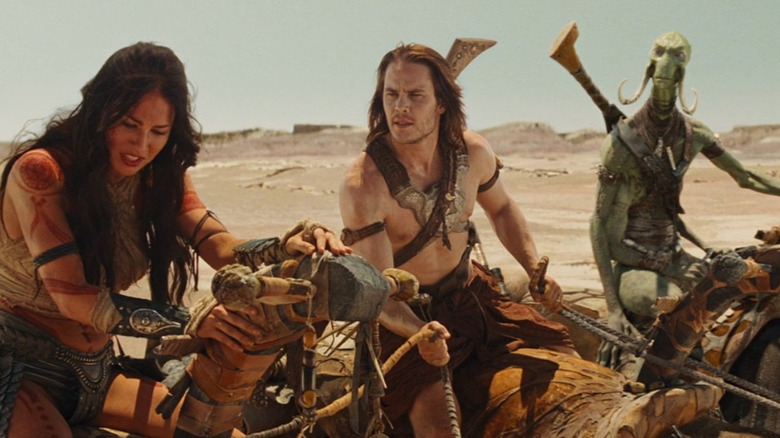 Dejah Thoris, John Carter, and Tars Tarkas on Mars in "John Carter" (2012)