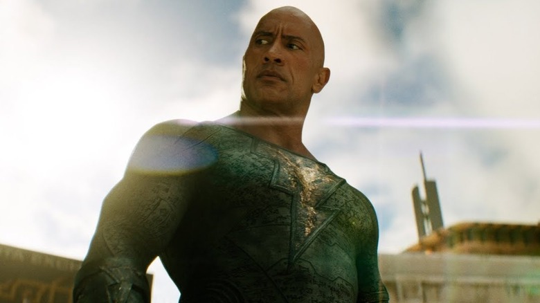 Black Adam with sunlight behind him in "Black Adam"
