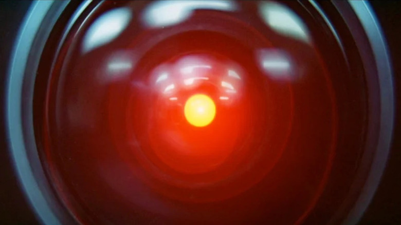 The red eye of HAL 9000 is on in 2001: A Space Odyssey