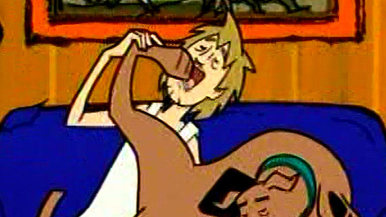 Shaggy and Scooby-Doo on a couch