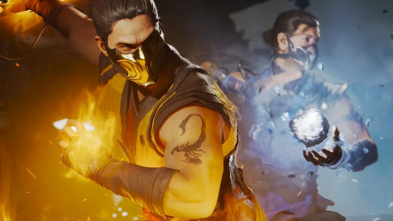 Scorpion and Sub-Zero about to fight in Mortal Kombat 1