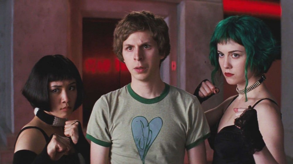 Michael Cera, Ellen Wong, and Mary Elizabeth Winstead in Scott Pilgrim vs. the World