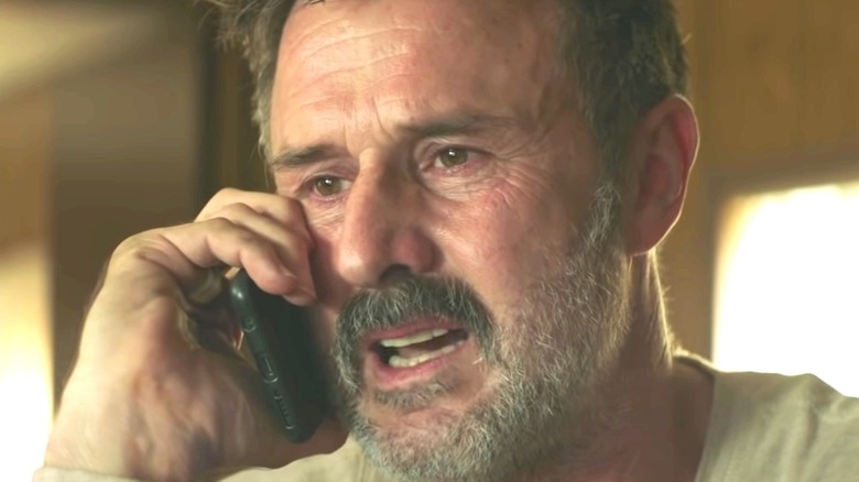 David Arquette upset on the phone