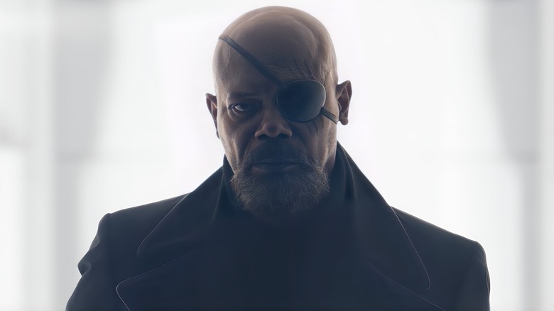 Nick Fury looking to the side