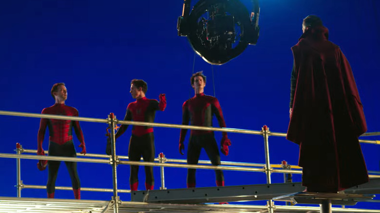 Tobey Andrew Tom filming together
