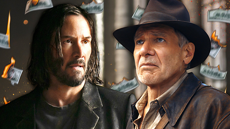 Neo Indiana Jones burning money