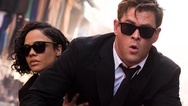 Tessa Thompson and Chris Hemsworth in Men In Black: International