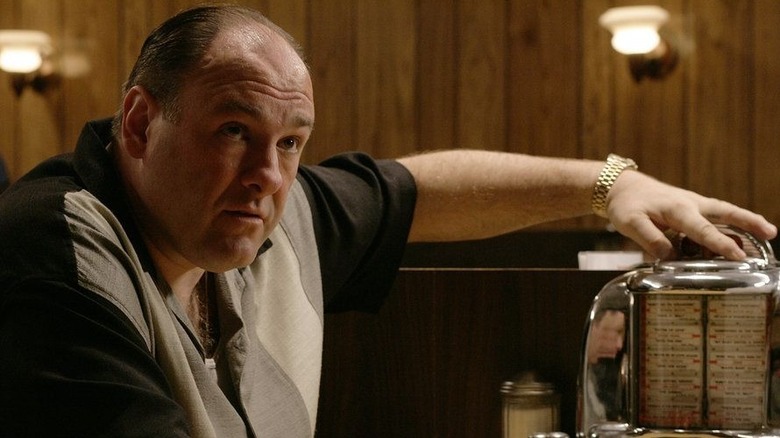 Tony Soprano looks up
