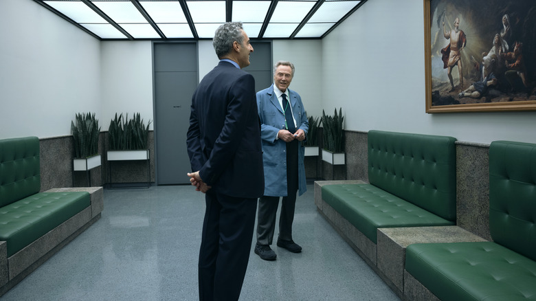 Christopher Walken and John Turturro looking at a painting