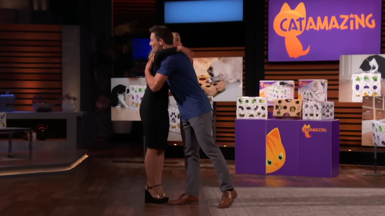 Andrey Grigoryev and Lori Greiner hugging