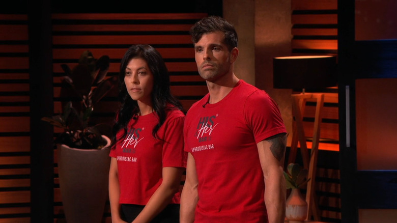 The Gallaghers wearing His & Hers Bar shirts on Shark Tank