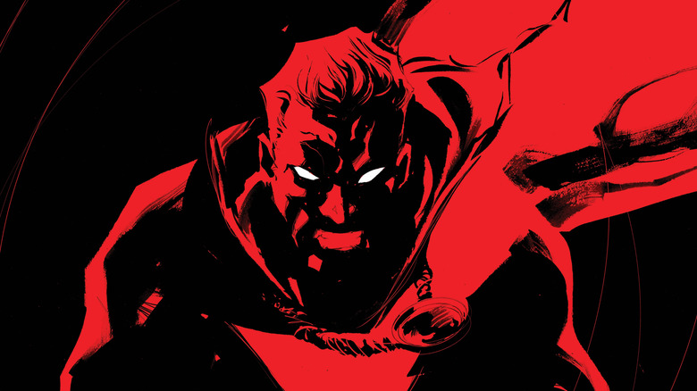 A red and black image of Teth-Shazam!
