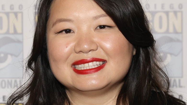 Jessica Gao smiling red lipstick
