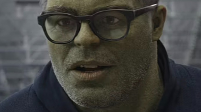 Professor Hulk wearing glasses