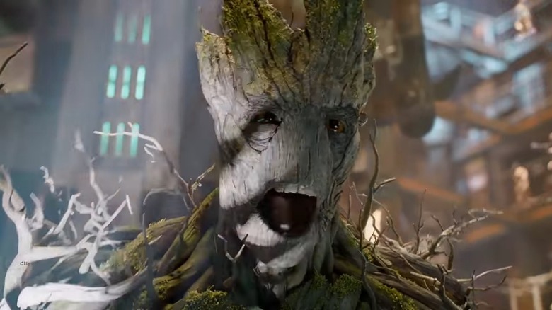 Groot yelling close up