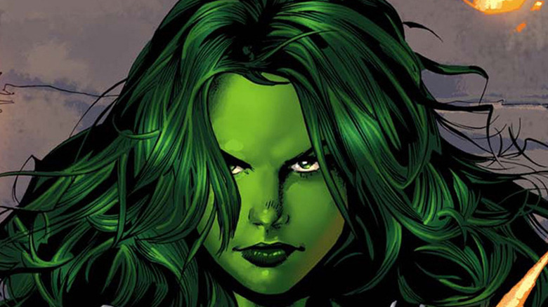 She-Hulk being shot at