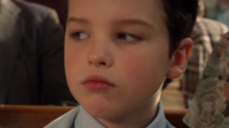 Young Sheldon looking sideways