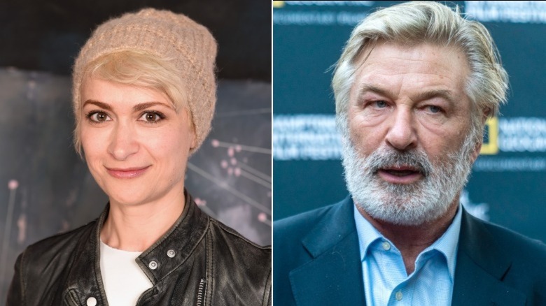 Halyna Hutchins headshot and Alec Baldwin 