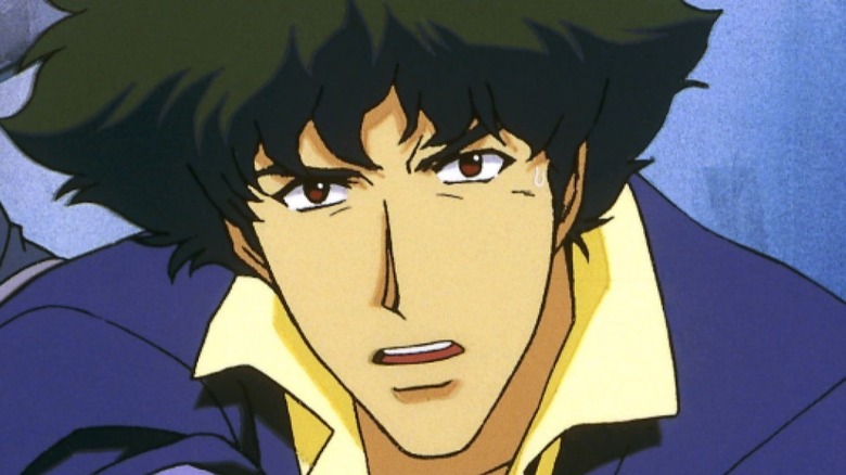 Spike Spiegel looks intense in Cowboy Bebop