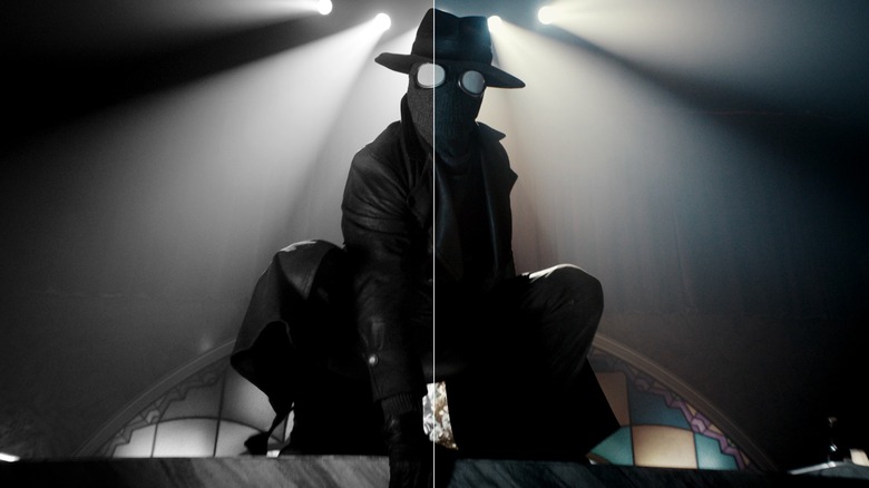The Spider (in black and white on the left, in color on the right) in 