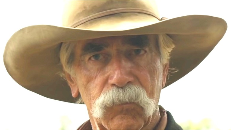 Sam Elliott looking somber