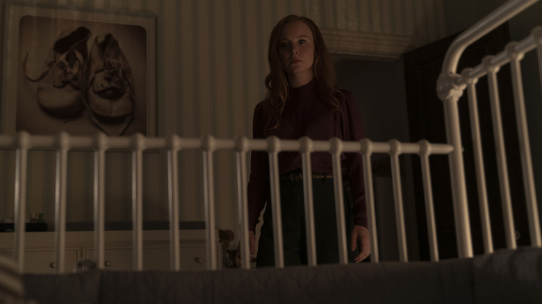 Lauren Ambrose sees something surprising in her baby's crib in Servant