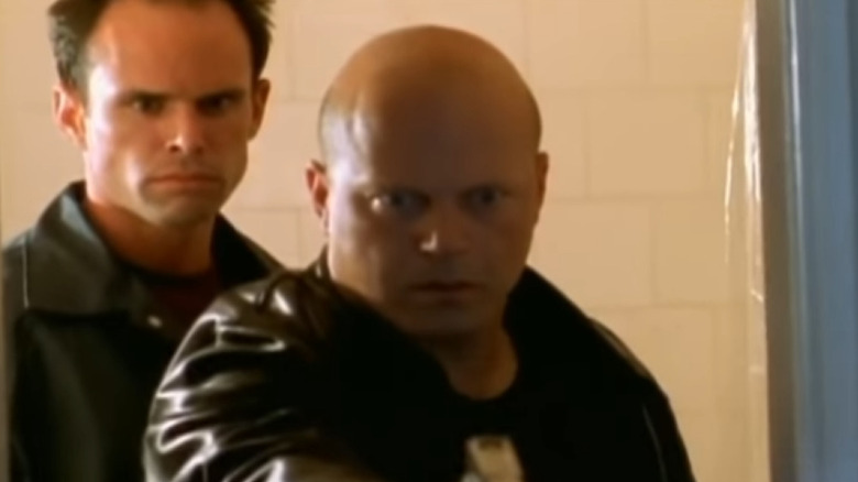 Vic Mackey shoots; Shane Vendrell background