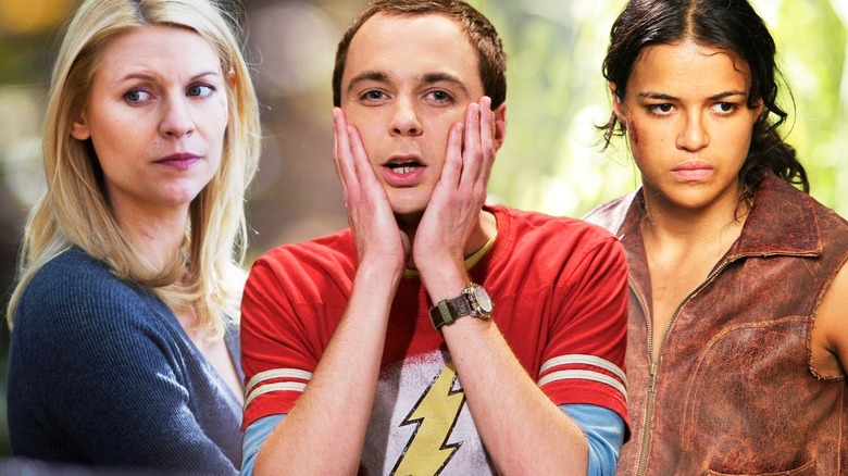 Characters from Lost, Homeland, and Big Bang Theory looking upset