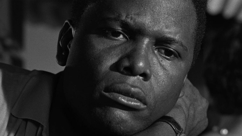 Sidney Poitier frowns
