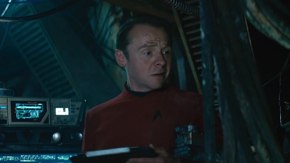 Simon Pegg as Scotty in the Kelvin Timeline Star Trek trilogy