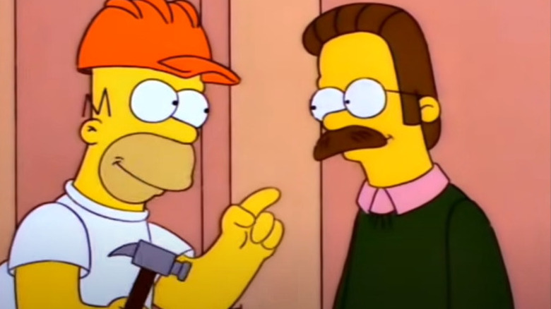 Homer shows Ned around