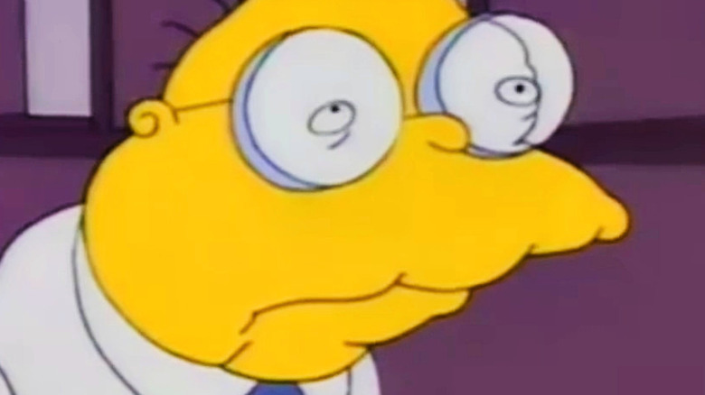 Hans Moleman wearing glasses