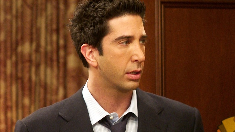Ross looking to the side annoyed in Friends
