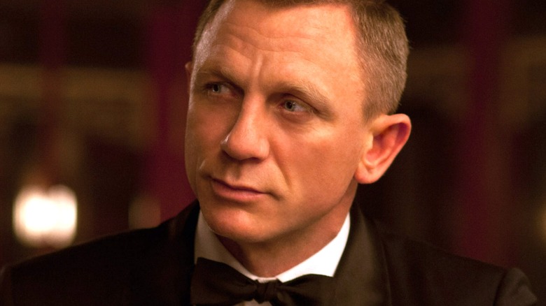 James Bond looks confident in close-up