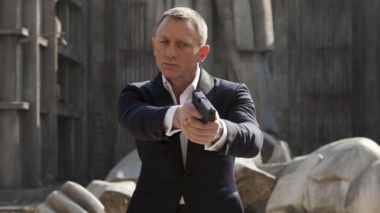 James Bond firing a gun in "Skyfall" (2012)