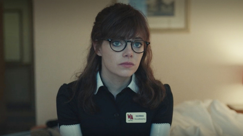 Estella wearing Norma name tag